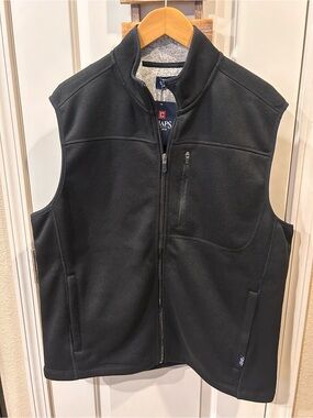 Chaps Men's Black Full-Zip Fleece Sporty Vest New